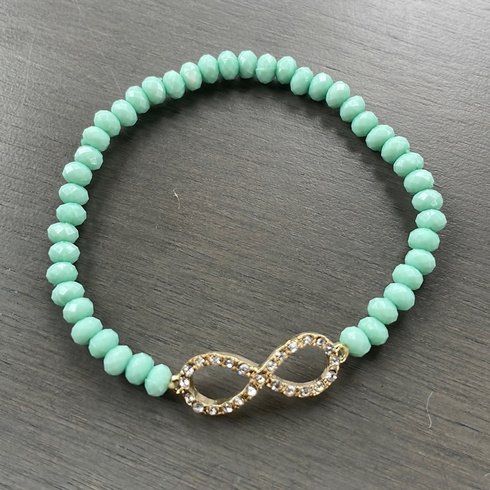 Small Beaded Infinity Bracelet rhinestones